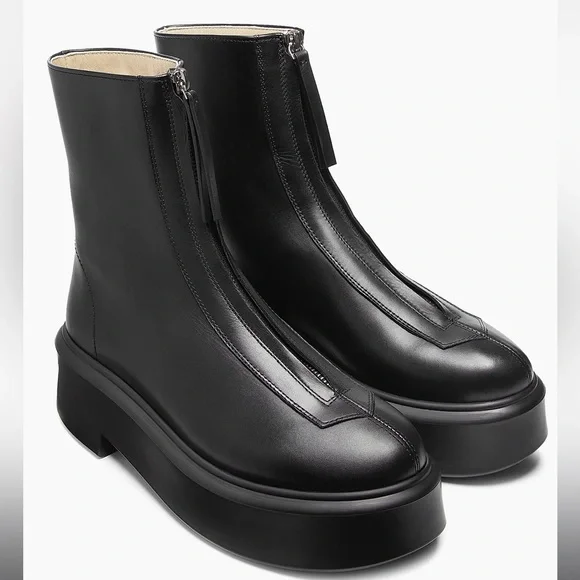 The Row Leather Combat Ankle Boots Size 41 Like New - Picture 13 of 16